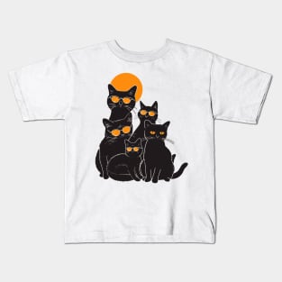 cool black cats Kids T-Shirt